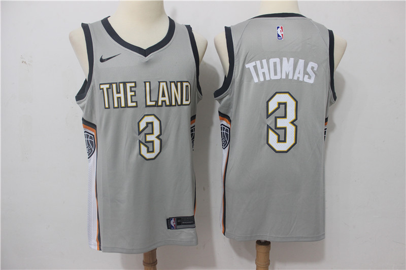 Men Cleveland Cavaliers 3 Thomas Grey Game Nike NBA Jerseys